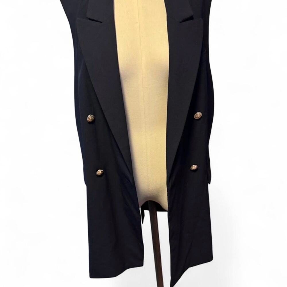 Christian Siriano Black Sleeveless Blazer Vest Tailored XL